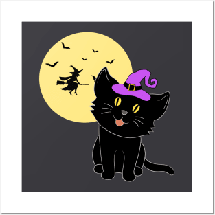 Halloween Black Cat Posters and Art